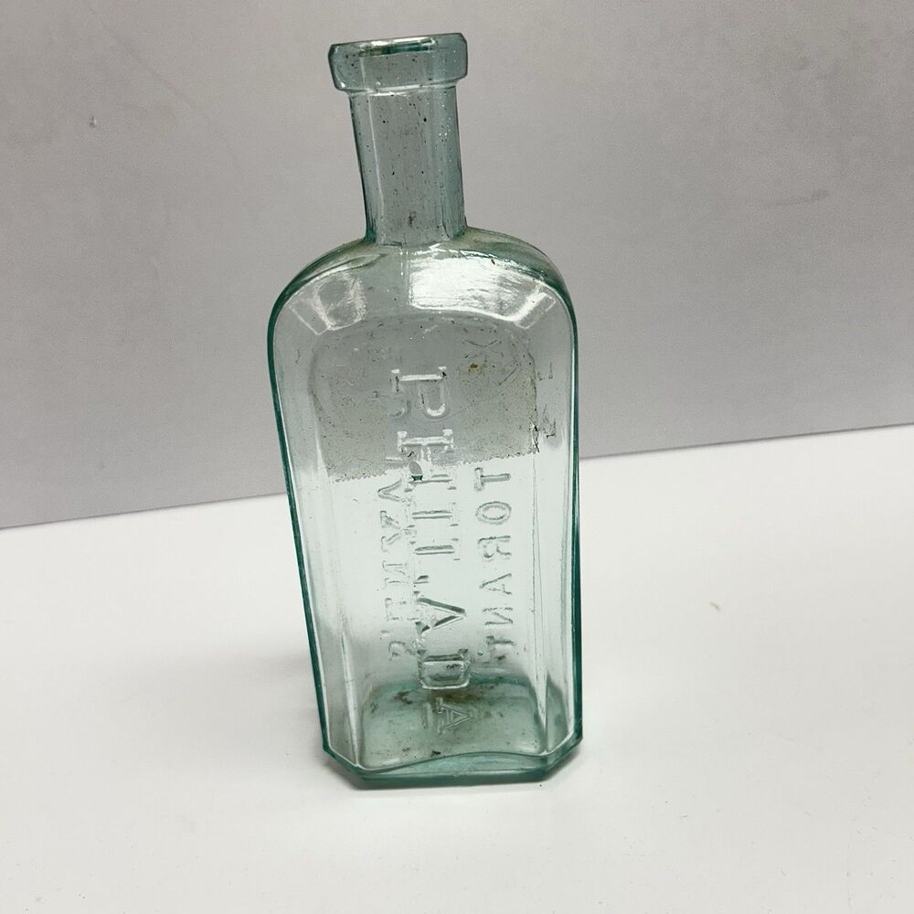 Dr D Jaynes Expectorant Bottle Philada Aqua Glass Blown Bottle W/ Stopper